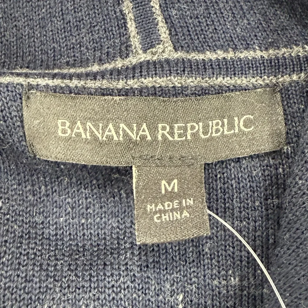 Banana Republic Hoodie Men's M NWT Dark Charcoal Full Zip Waffle Knit MSRP: $128